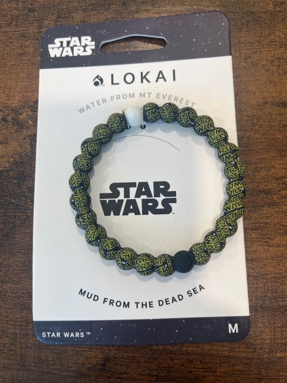 Lokai Star Wars Bracelet — Black with Neon Green Logo Beads
